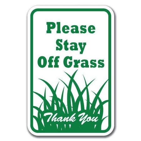 Signmission 18 in Height, 0.12 in Width, Aluminum, 12" x 18", A-1218 Keep Off Grass - PlfGr A-1218 Keep Off Grass - PlfGr